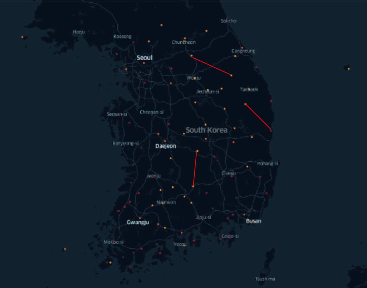 한반도 날씨 관측소 분포 오른쪽 이미지